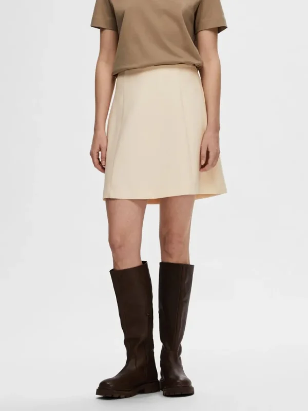 SELECTED SKRÄDDARSYDDA - MINIKJOL Beige Fashion