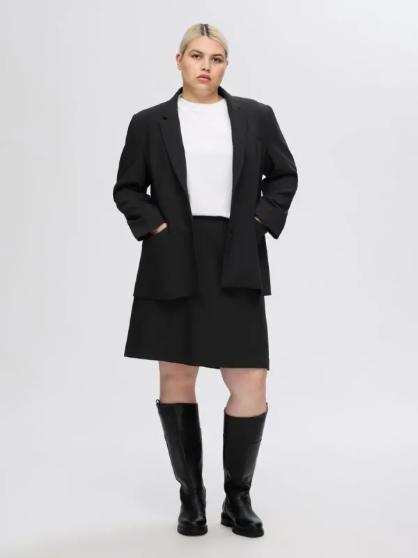SELECTED SKRÄDDARSYDDA - MINIKJOL Black Cheap
