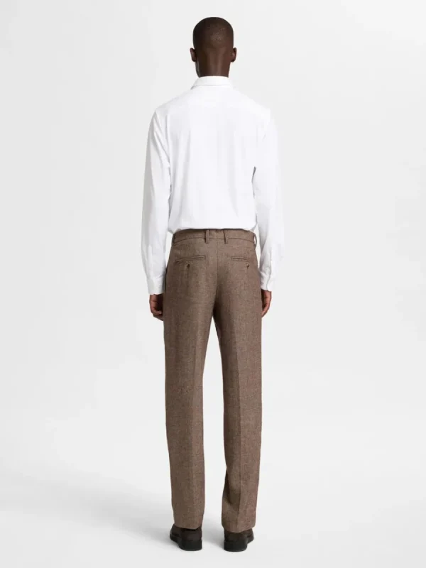 SELECTED SKRÄDDARSYDDA - RAKA BYXOR Brown Best
