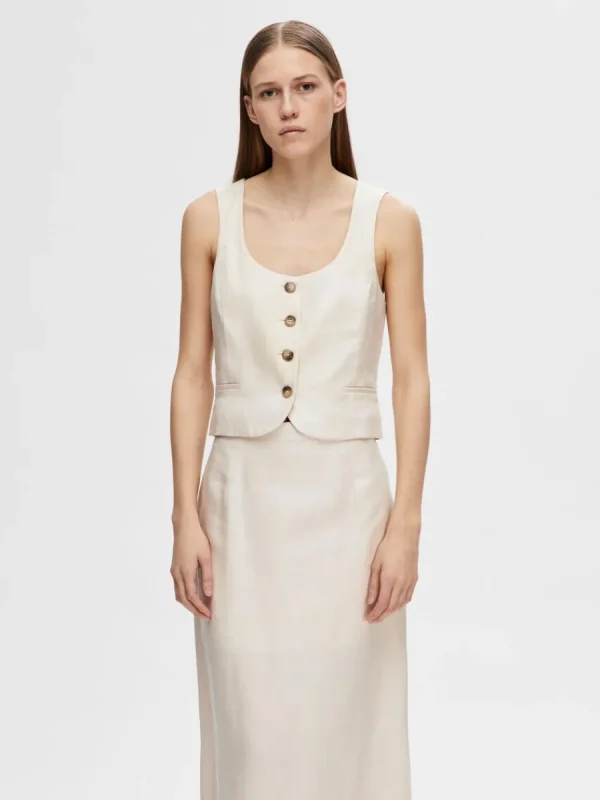 SELECTED SKRÄDDARSYDDA - VÄST Beige Outlet