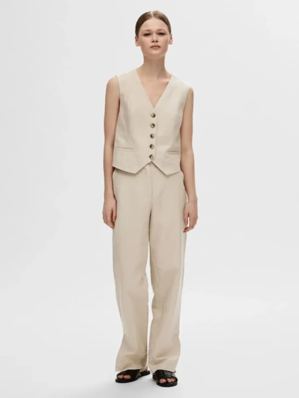 SELECTED SKRÄDDARSYDDA - VÄST Beige Cheap