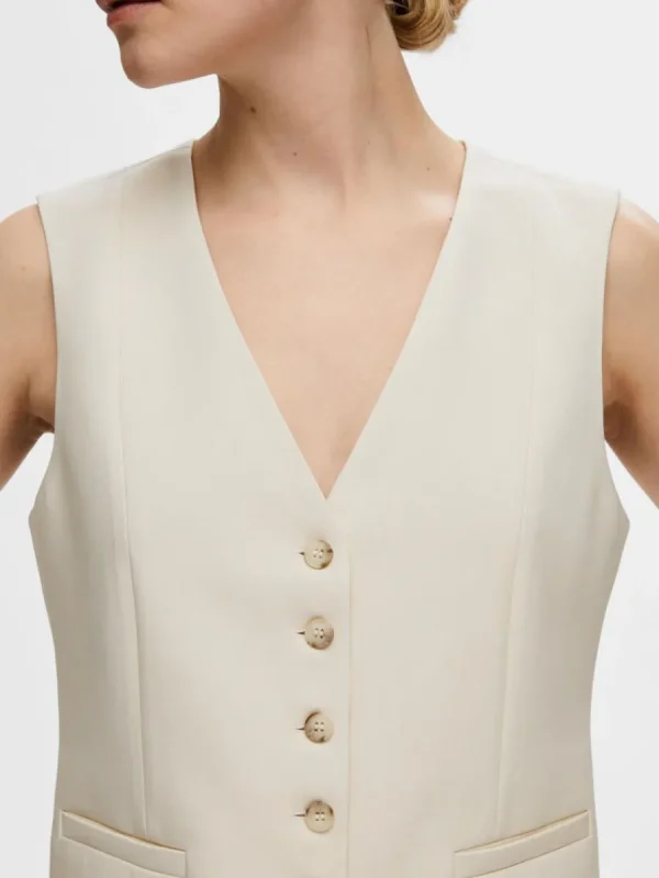 SELECTED SKRÄDDARSYDDA - VÄST Beige Online