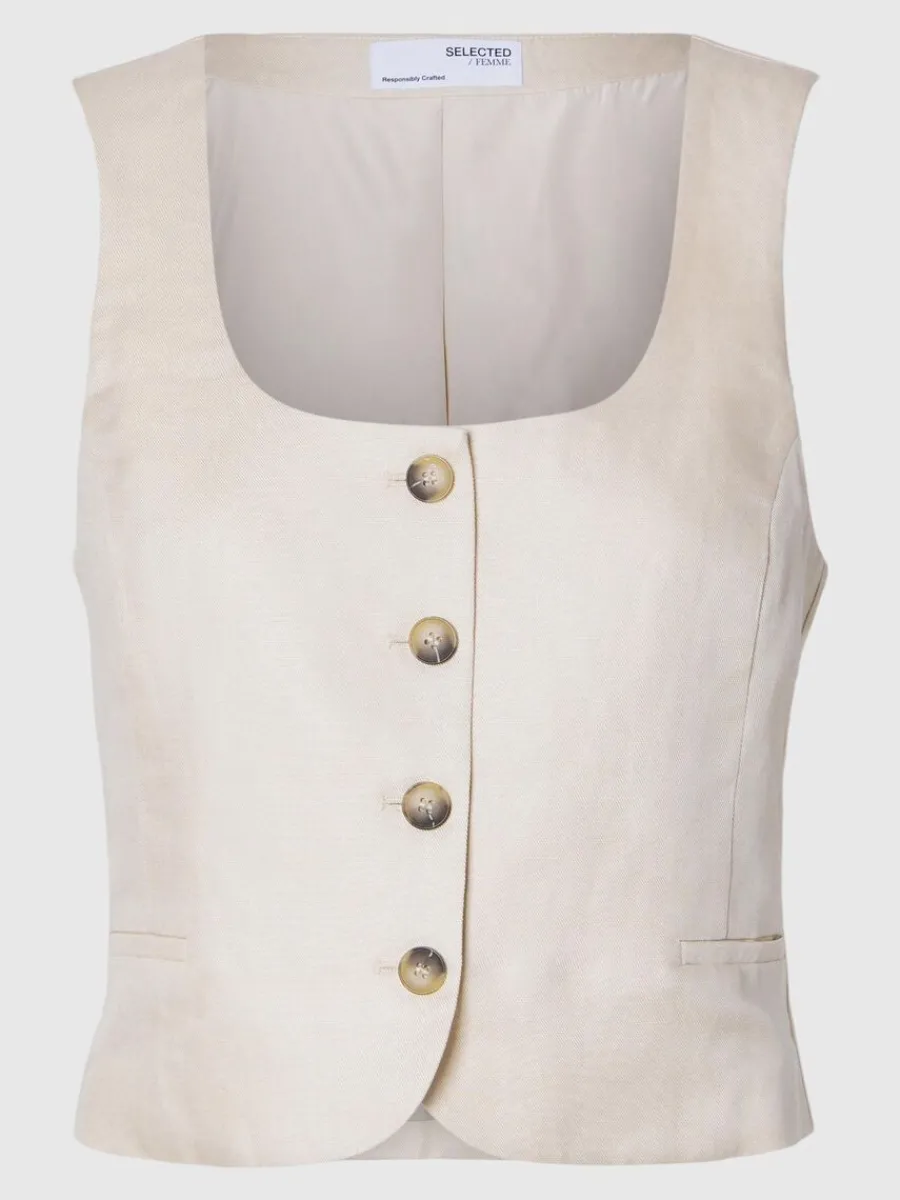 skrddarsydda__vst_4-3.webp SELECTED SKRÄDDARSYDDA - VÄST Beige Outlet