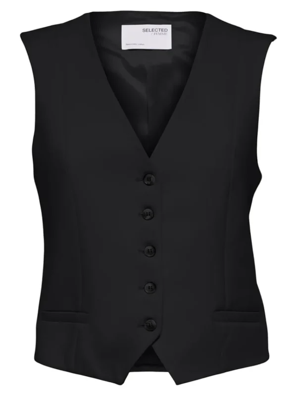 SELECTED SKRÄDDARSYDDA - VÄST Black Cheap