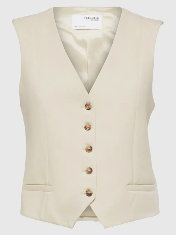 SELECTED SKRÄDDARSYDDA - VÄST Beige Online