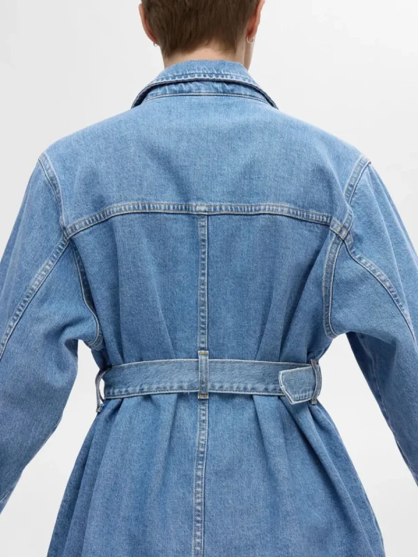 SELECTED SKÄRPFÖRSEDD JEANSJACKA Blue Shop