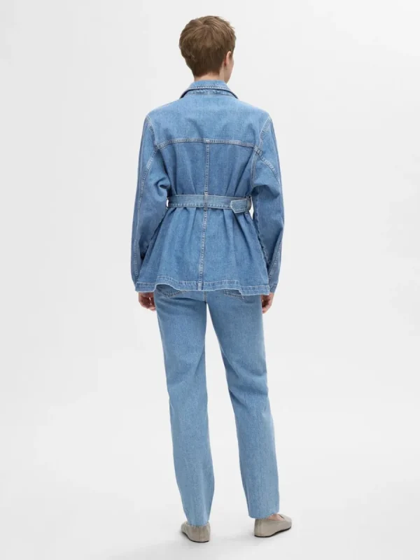 SELECTED SKÄRPFÖRSEDD JEANSJACKA Blue Shop