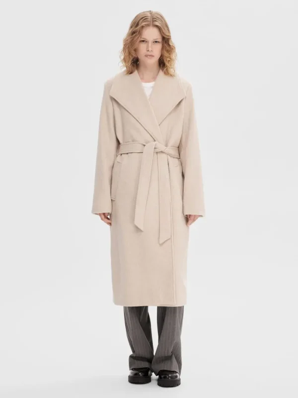 SELECTED SKÄRPFÖRSEDD KAPPA Beige New