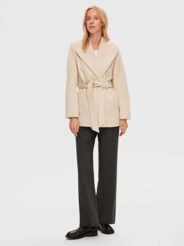 SELECTED SKÄRPFÖRSEDD KAPPA Beige Best