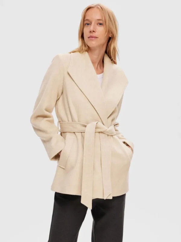 SELECTED SKÄRPFÖRSEDD KAPPA Beige Best