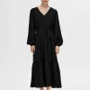 SELECTED SKÄRPFÖRSEDD MAXIKLÄNNING Black Clearance