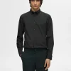 SELECTED SLIM FIT BOMULL SKJORTA Black Cheap