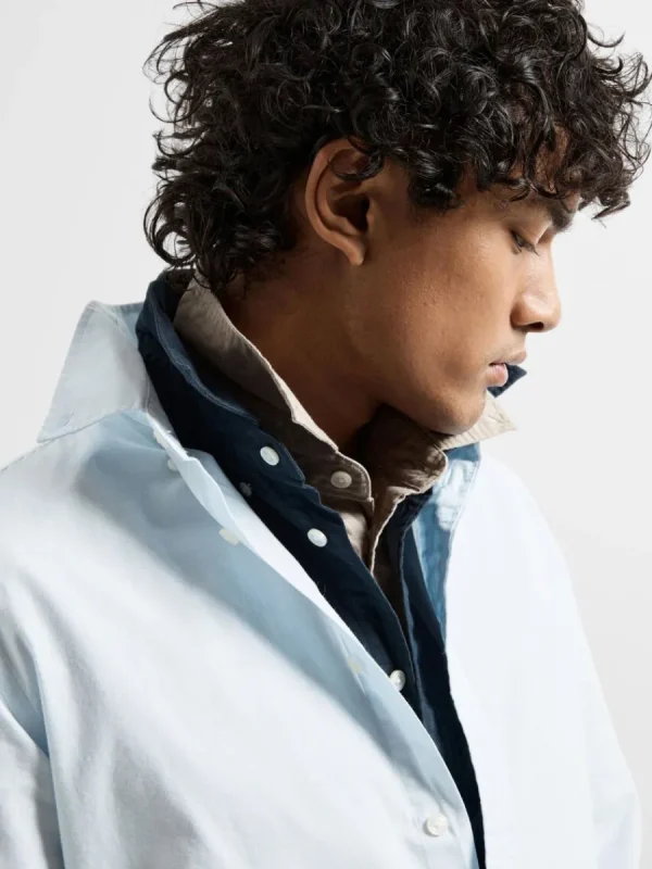 SELECTED SLIM FIT BOMULL SKJORTA Blue Discount