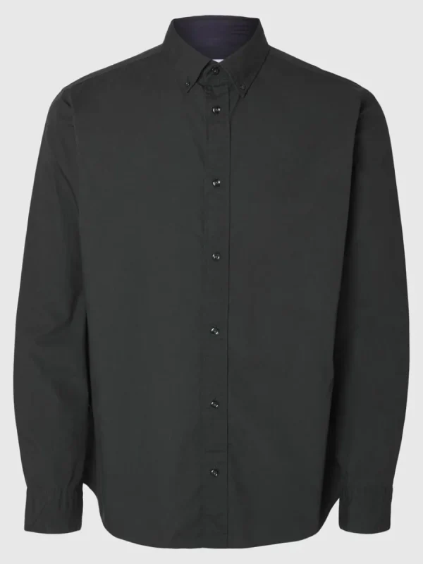 SELECTED SLIM FIT BOMULL SKJORTA Black Cheap