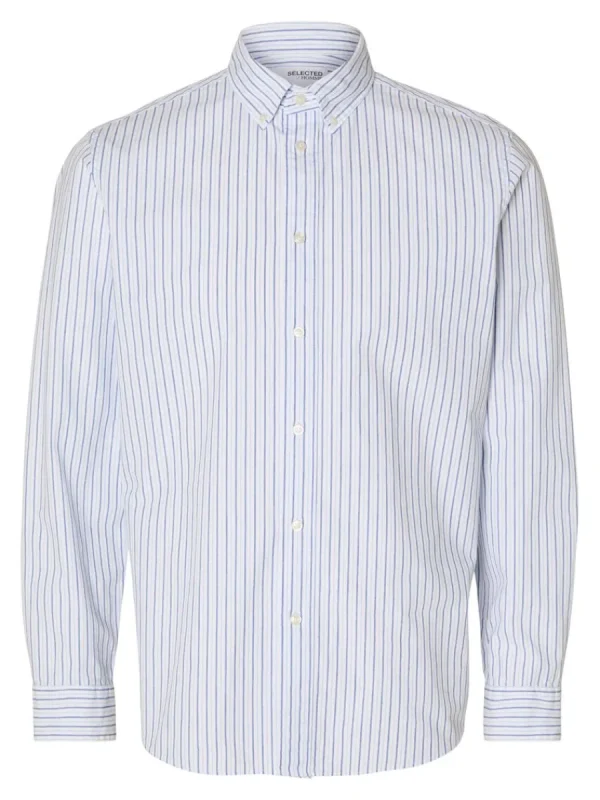 SELECTED SLIM FIT BOMULL SKJORTA Blue Discount