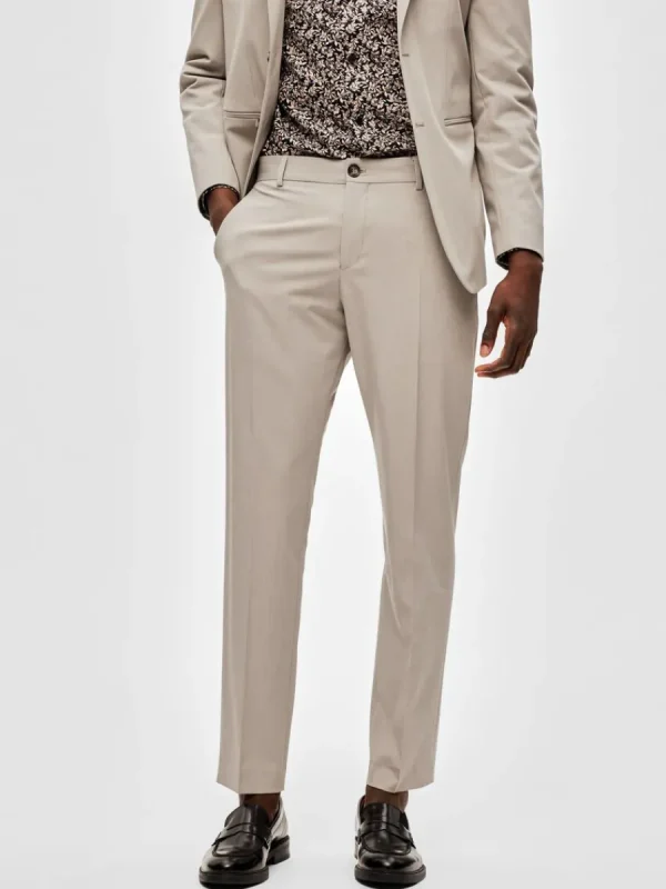 SELECTED 175 SLIM FIT BYXOR Beige Flash Sale