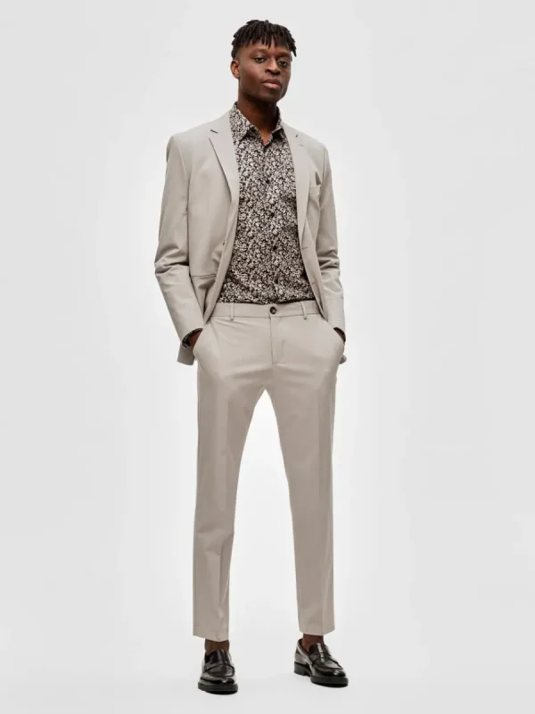 SELECTED 175 SLIM FIT BYXOR Beige Flash Sale