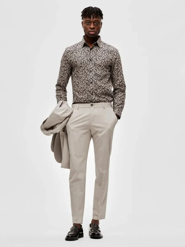 SELECTED 175 SLIM FIT BYXOR Beige Flash Sale