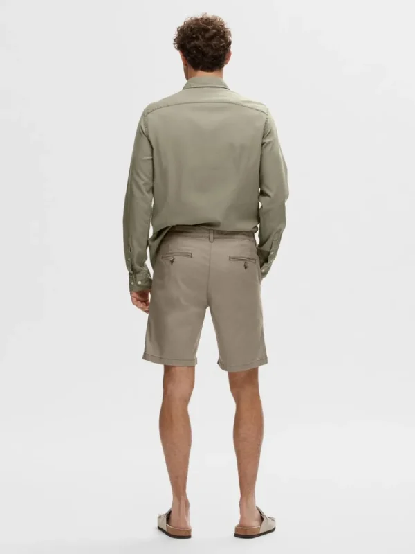 SELECTED SLIM FIT CHINOSHORTS Brown Hot