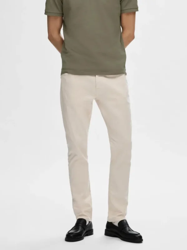 SELECTED 175 SLIM FIT CREAM JEANS Beige Shop