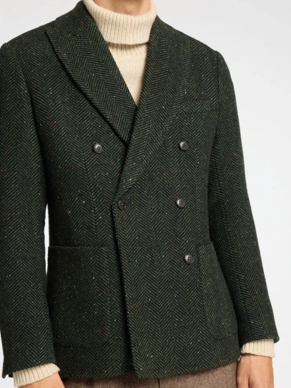 SELECTED SLIM FIT FISKBEN DUBBELKNÄPPT KAVAJ Green Cheap
