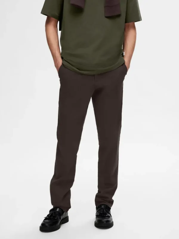 SELECTED 175 SLIM FIT FLEX CHINOS Brown Best Sale