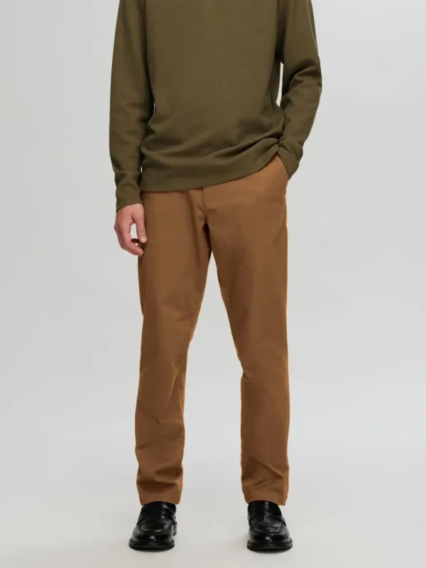 SELECTED 175 SLIM FIT FLEX CHINOS Brown Sale