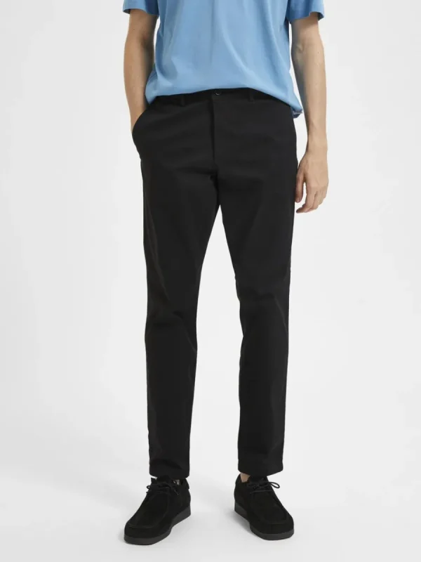 SELECTED 175 SLIM FIT FLEX CHINOS Black Clearance