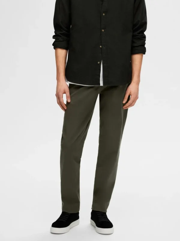 SELECTED 175 SLIM FIT FLEX CHINOS Green Clearance