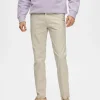 SELECTED 175 SLIM FIT FLEX CHINOS Beige New