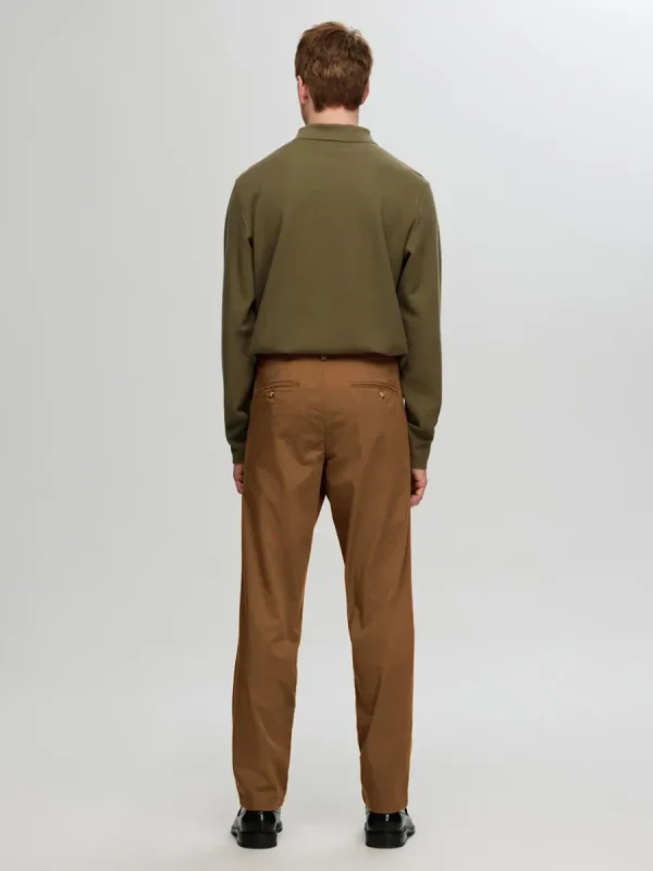 SELECTED 175 SLIM FIT FLEX CHINOS Brown Sale