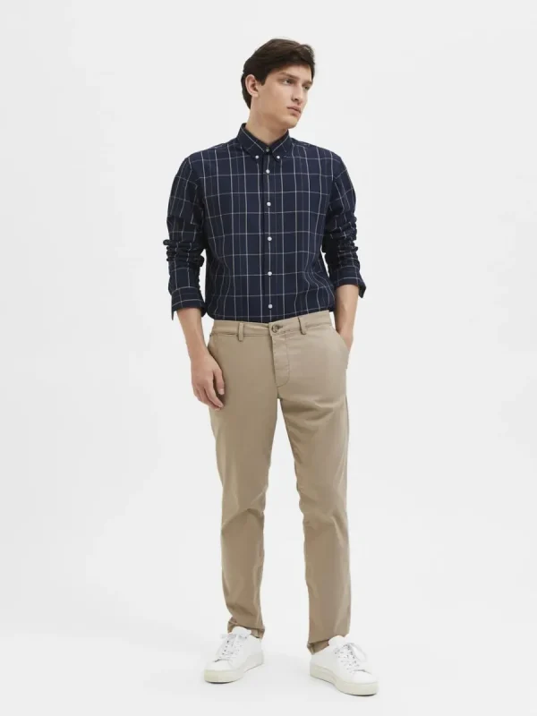 SELECTED 175 SLIM FIT FLEX CHINOS Brown Cheap