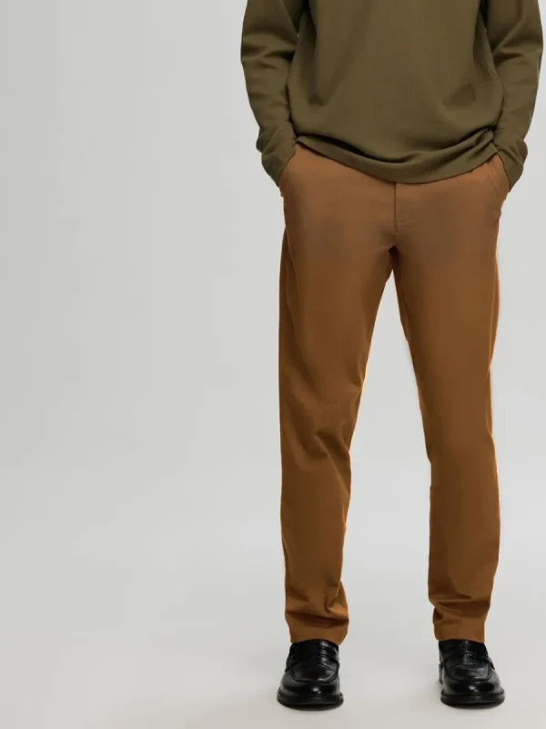 SELECTED 175 SLIM FIT FLEX CHINOS Brown Sale