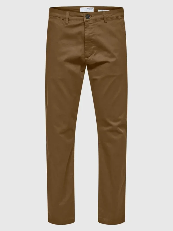 SELECTED 175 SLIM FIT FLEX CHINOS Brown Sale