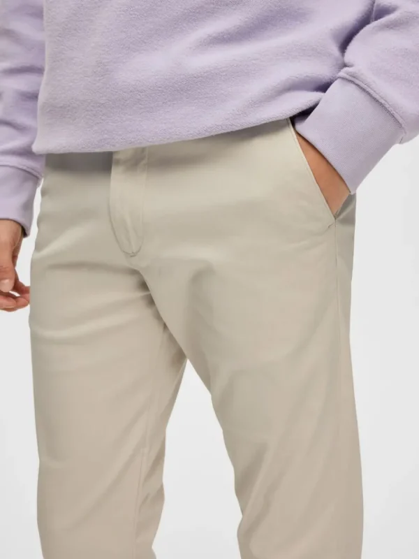 SELECTED 175 SLIM FIT FLEX CHINOS Beige New