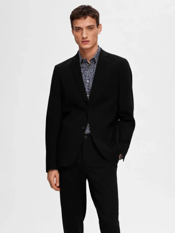 SELECTED SLIM FIT JERSEY KAVAJ Black Flash Sale