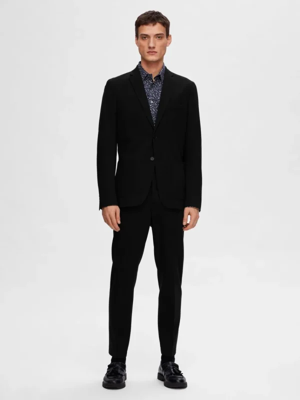 SELECTED SLIM FIT JERSEY KAVAJ Black Flash Sale