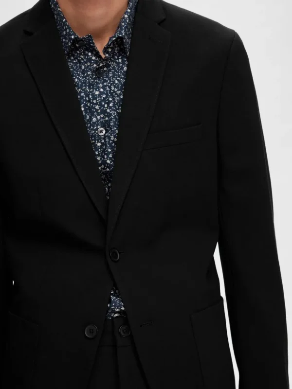 SELECTED SLIM FIT JERSEY KAVAJ Black Flash Sale