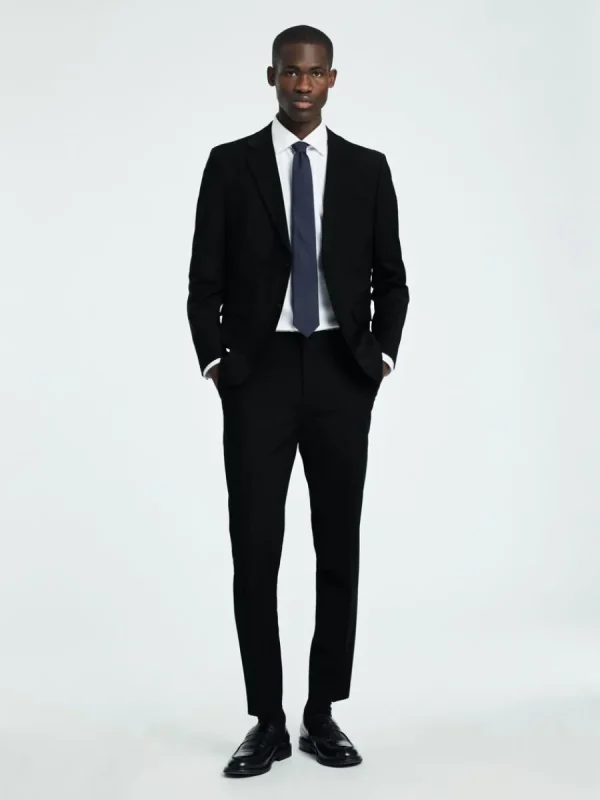 SELECTED SLIM FIT KOSTYMBYXOR Black Online