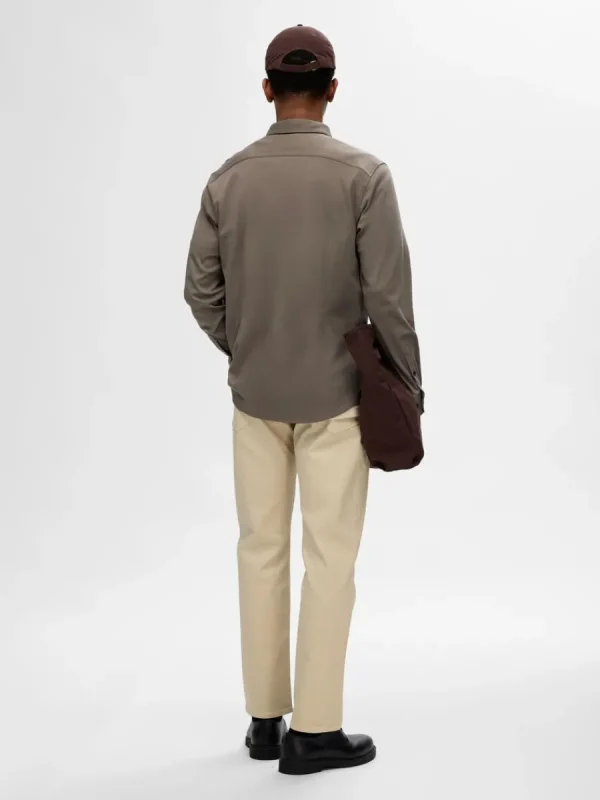 SELECTED SLIM FIT SKJORTA Brown Discount