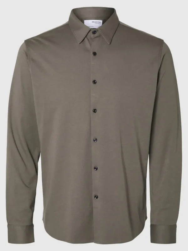 SELECTED SLIM FIT SKJORTA Brown Discount