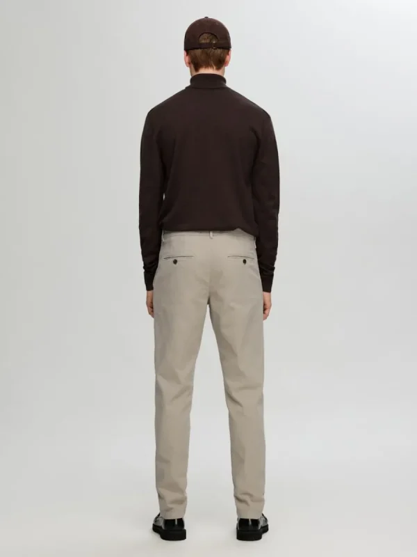 SELECTED 175 SLIM FIT STRUKTURERAD CHINOS Beige Discount