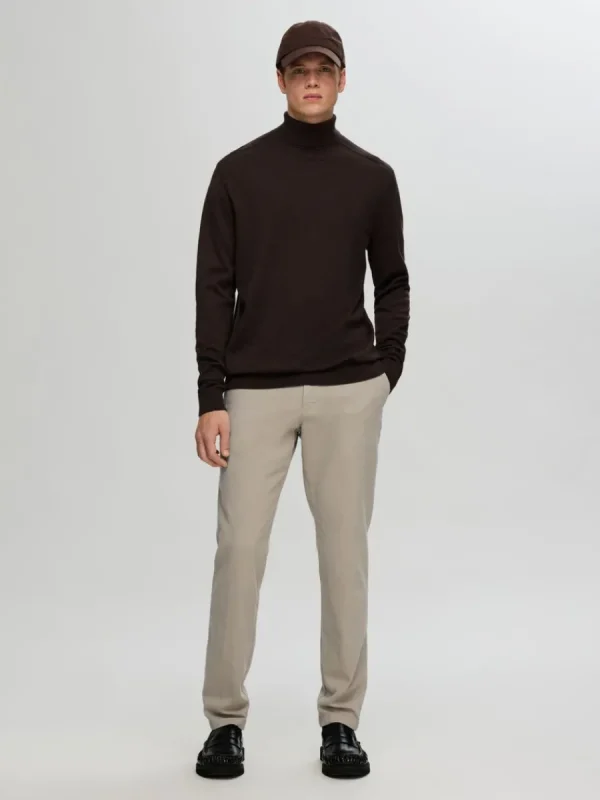 SELECTED 175 SLIM FIT STRUKTURERAD CHINOS Beige Discount