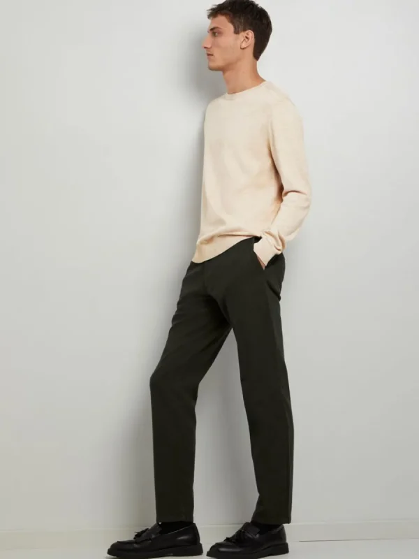SELECTED 175 SLIM FIT STRUKTURERAD CHINOS Green Hot