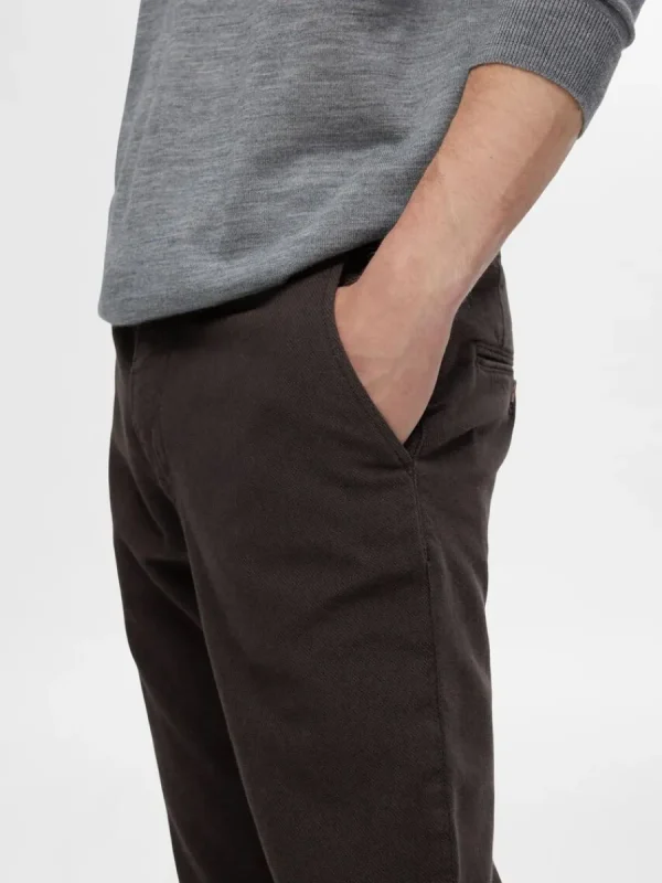 SELECTED 175 SLIM FIT STRUKTURERAD CHINOS Brown Store