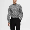 SELECTED SLIM FIT TRYCKT SKJORTA Black Shop