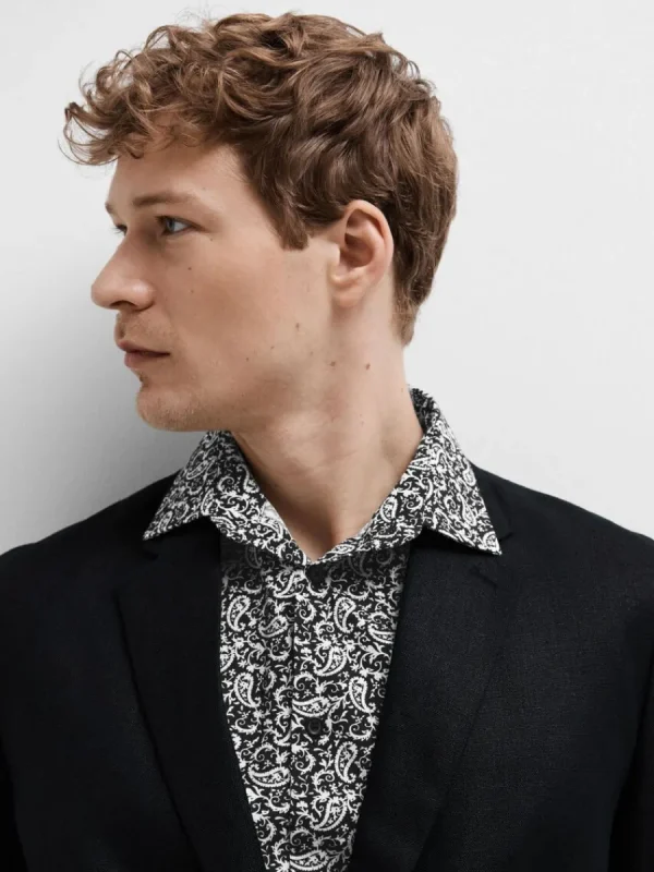 SELECTED SLIM FIT TRYCKT SKJORTA Black Shop