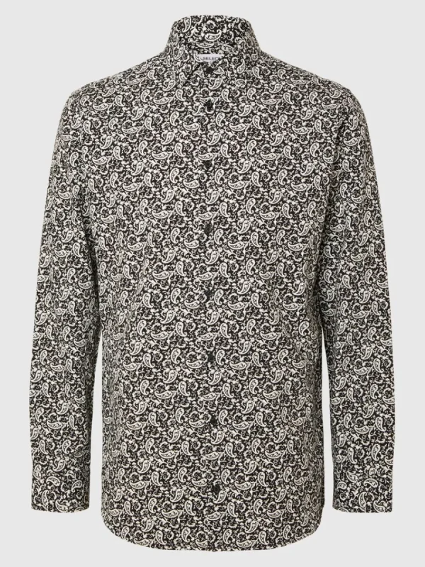 SELECTED SLIM FIT TRYCKT SKJORTA Black Shop