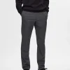 SELECTED 175 SLIM-FIT BRUSHED CHINOS Grey Clearance