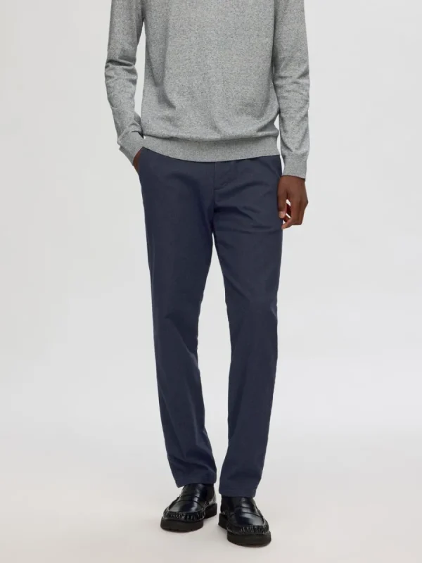 SELECTED 175 SLIM-FIT BRUSHED CHINOS Blue Best Sale